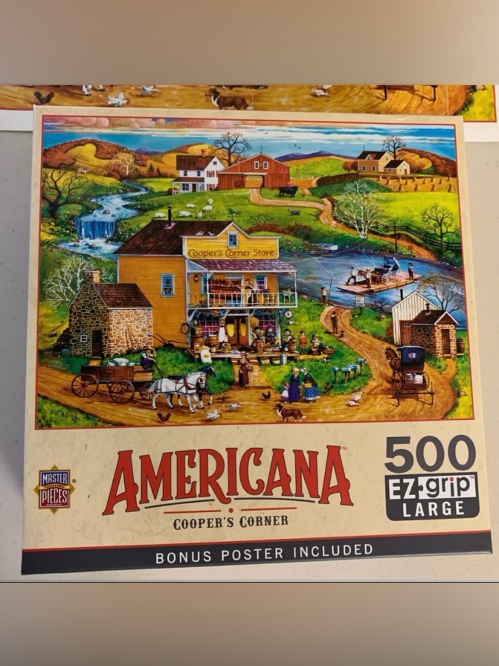 Master Pieces Americana Coopers Corner 500 Piece Jigsaw Puzzle EZ Grip Large